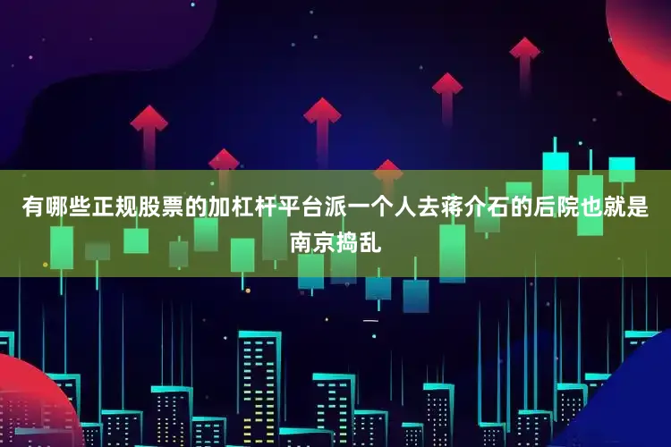 有哪些正规股票的加杠杆平台派一个人去蒋介石的后院也就是南京捣乱
